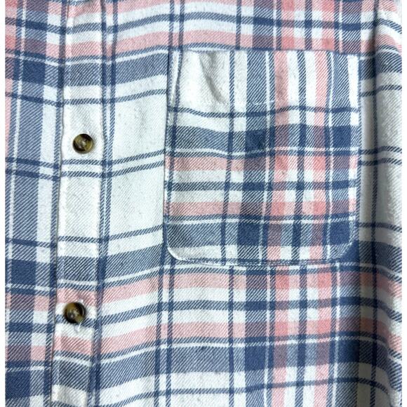 HOLLISTER Boyfriend Fit Flannel Button Down Shirt. Blue & Pink. Size XS - Picture 4 of 5